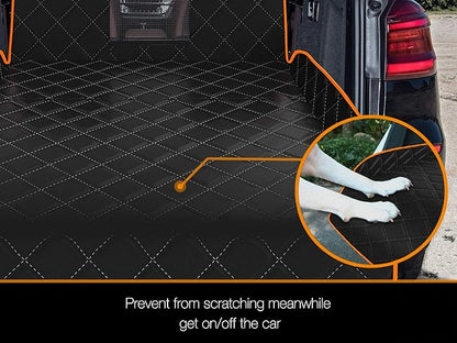 iBuddy SUV Cargo Liner for Dogs, Waterproof Dog Cargo Cover with Bumper Flap Protection Durable Toyota Rav4 Trunk Mat for Pets Keep Your Vehicle Trunk Clean Universal Fit SUV Car Seat Cover