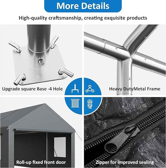 Polar Aurora 13x25 FT Heavy Duty Carport with All-Season Tarp, Portable Garage Tent with Roll-Up Windows & Side-Opening Door, Enclosed Car Port Canopy with Galvanized Frame for Car, SUV, Truck, Boat