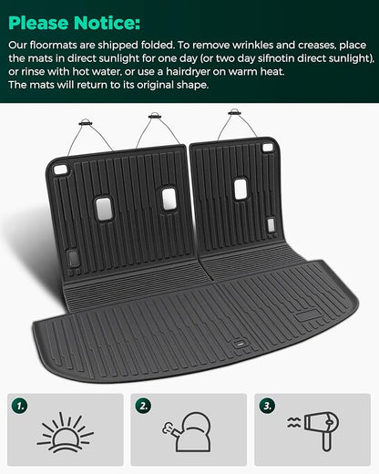 DiffCar® Cargo Mat for Hyundai Palisade 2026 (Fit 7/8 Seats), All Weather TPE Car Accessories Interior for Palisade 2026 Trunk Liner with Backrest Mat (Hybrid & Gas), Back Seat Cover Protector