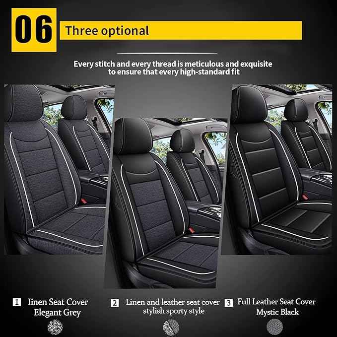 YORKNEIC Full Set Seat Covers Fit for Jeep Compass 2012-2025 2026: Faux Leather Car Seat Cover Protector Cushion (5-Seat Full Set, Black)