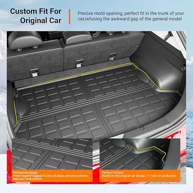 powoq Non-Hybrid Trunk Mat Compatible with 2018-2023 Subaru Crosstrek/XV Cargo Mat Impreza Hatchback Cargo Liner Replacement for 2018-2023 Subaru Crosstrek Accessories (Rear Trunk Mat)