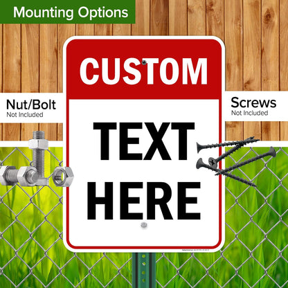 Custom Sign, Custom Sign for Business, Indoor/Outdoor use. 18x24 Inches, Rust Free .063 Aluminum, Fade Resistant, Made in USA by My Sign Center (Header)