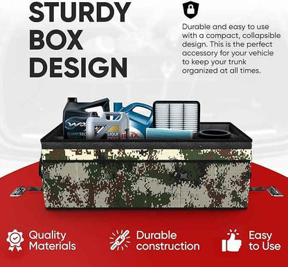 FORTEM Trunk Organizer For SUV Car Trunk Organizer, Foldable Storage, Car Accessories for Women Men, Collapsible Bag, Perfect Christmas Gifts, 600D Oxford, Non Slip Bottom, Straps, Soft Cover (85L)