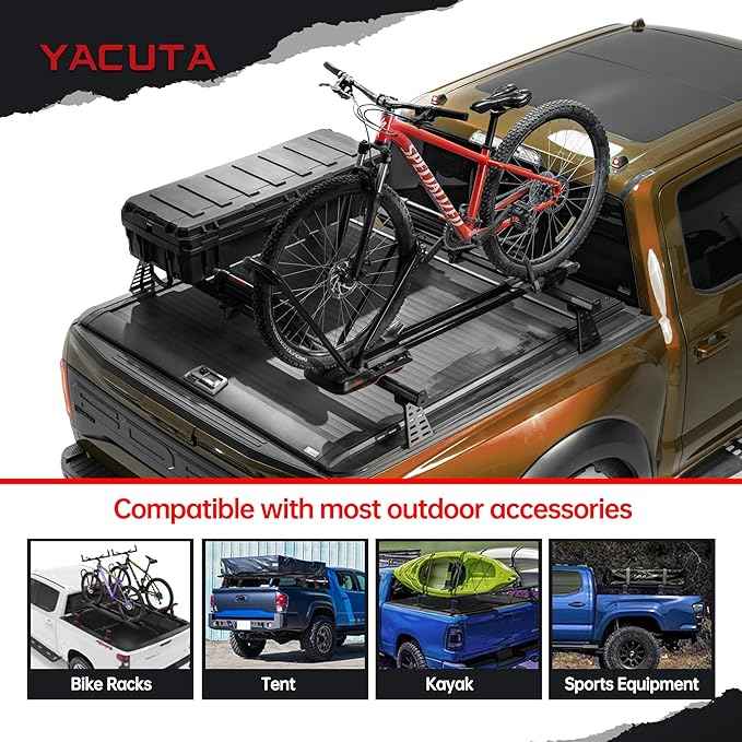 Adjustable Truck Bed Rack Cross Bars,Compatible with Full-Size Trucks with Tonneau Covers|Length 71"|2Pcs|Made of high-Strength Aluminum Alloy
