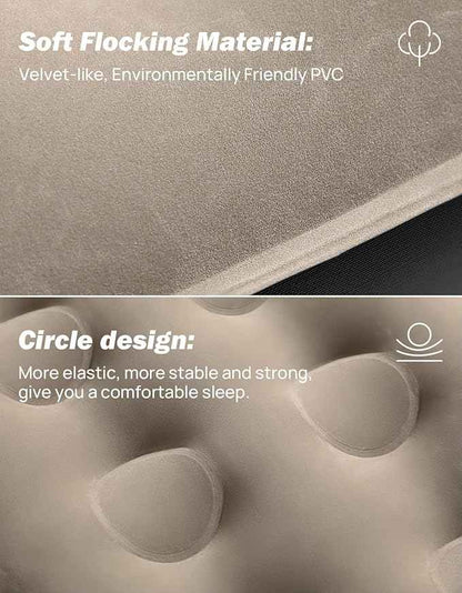 JOYTUTUS Truck Bed Mattress for 5.5-5.8Ft, Full Size Inflatable Mattress Pickup Short Beds for Outdoor Camping, with Carry Bag & Cup Holder & Cavity Design, Camel&Black