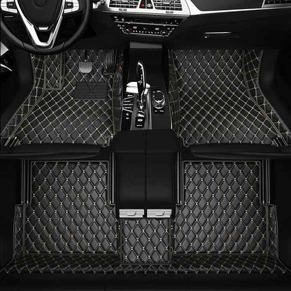 Customized Personalized car Floor MATS Luxury Full-Body car Floor mats are Suitable for 99% of Vehicle Models (Pickup Trucks/SUVs/sedans) and Offer Personalized Text Customization (Black Rice)