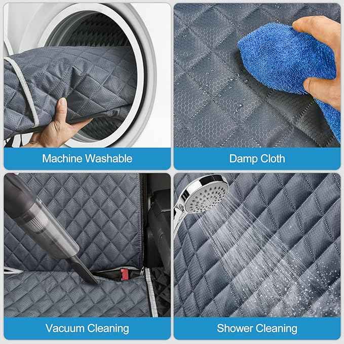 Grey Dog Car Seat Cover for Back Seat X-Large,Non-Stick Fur,Pet-Friendly and Waterproof - Universal Fit Interior Protector for Auto, Van, SUV - Ideal for Kids and Pets (X-Large)