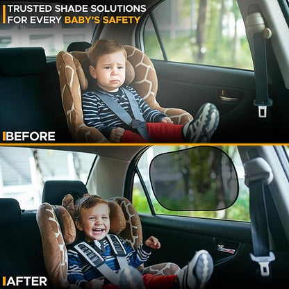 EcoNour Car Window Shades for Baby (4 Pack) | Protects Baby from Window Sun & Heat | Sun Shade Side Windows for Kids | Automotive Sun Protection from UV | Child Safety Accessories | XXXX-Small-20 x12