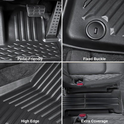GALVAGNIATE Floor Mats for 2021-2024 2025 Kia Sorento 6-Seat/7-Seat (Not for Hybrid), All Weather TPE Floor Mat and 2-in-1 Cargo Liner with Backrest Mat for Sorento Accessories