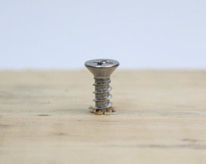 Bolt Dropper No. 6 x 5/8" Stainless Steel Flat Head Phillips Wood Screw, (100 pc), 18-8 (304) Stainless Steel Sheet Metal Screws- Type A Point, Plain Finish, Threads That Bind
