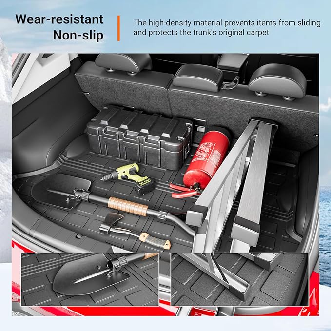 powoq Non-Hybrid Trunk Mat Compatible with 2018-2023 Subaru Crosstrek/XV Cargo Mat Impreza Hatchback Cargo Liner Replacement for 2018-2023 Subaru Crosstrek Accessories (Rear Trunk Mat)