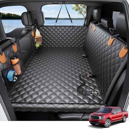Wigoo Dog Truck Seat Cover for Back Seat, Dog Hammock with Hard Bottom Support (450lbs), Heavy Duty Waterproof Car Bed Extender for 2-4 Large Dogs, Backseat Protector for SUV & Truck, XL Size