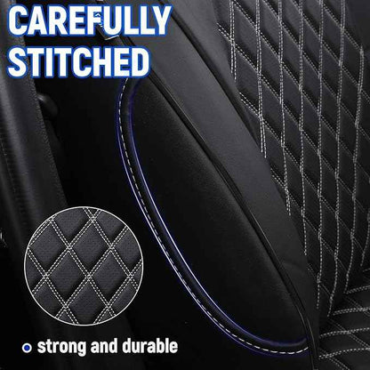 8 Seat Covers for 2026 2025 2024 Grand Highlander Accessories, Car Seat Covers for Toyota Grand Highlander, Side Airbag Compatibility, Full Set All-Wrapped Premium Leather Diamond Pattern