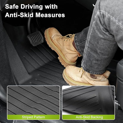 Floor Mats for 2025 2026 Tesla Model Y Juniper, 8PCS All Weather Full Set Cargo Liners Accessories, 3D TPE Odorless Floor Mat Trunk Frunk Rear Well Mats Custom for 5-Seater(Not Fit 7Seat)