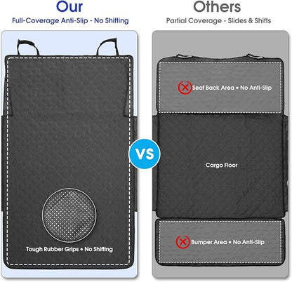 ALLANSING Extra Long Dog Cargo Liner for Full-Size SUV & Minivan - Heavy-Duty 900D Oxford Waterproof Pet Cargo Protector with Flaps Protection & TPU Suction Cups, Ideal for Large Dog Travel