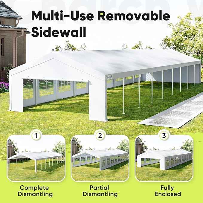 Quictent 20x60 Heavy Duty Party Tent for Parties Outdoor Large Canopy Wedding Event Shelter Wedding Tents for Parties with Storage Bags(Church)
