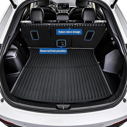 OEDRO Tesla Model Y Juniper Floor Mats 2025 2026 Custom Fit All-Weather TPE Model Y Juniper Back Seat Protector, Cargo Liner, Trunk & Interior Model Y Accessories