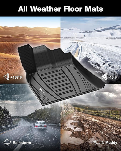 3W Floor Mats Fit for 2009-2017 Audi Q5/2013-2017 Audi SQ5, Custom Fit TPE All Weather Floor Liner Q5 1st and 2nd Row Full Set Car Mats Q5 Accessories