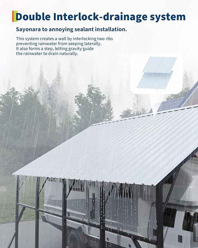 Garvee 20x25 ft Metal Carport Kit, 120° Steep-Pitch Vertical Roof for Snow Shedding, 173" High-Clearance RV & Tractor Shelter, Heavy-Duty 2 Cars Car Port with Reinforced Frame