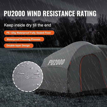 VEVOR SUV and Pickup Truck Camping Tents, Waterproof Double Layer Design with Carry Bag, Accommodates 2-9 Persons for Outdoor Activities