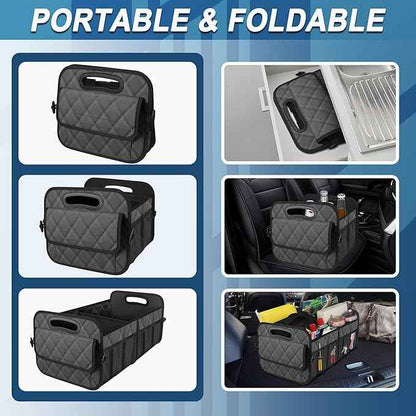 OUTMX Car Trunk Organizer for Ford Mustang MACH-E 2020-2025, Organization Container Large Capacity Car Storage Boxes Cargo Storage Bag Interior Accessories