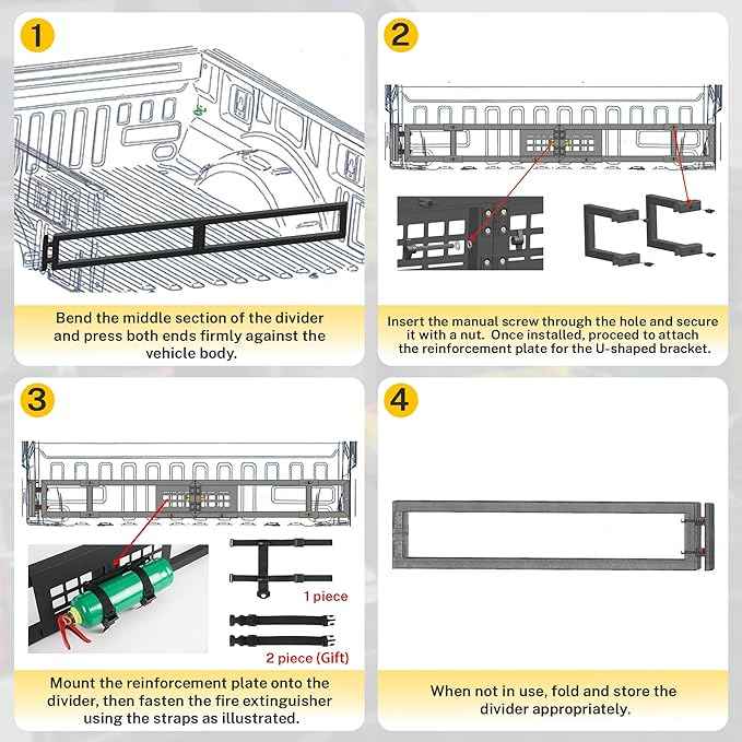 Truck Bed Divider & Organizer Panel, Cargo Manager & Aluminum Alloy Luggage Divider, Compatible with 2015-2026 Ford F-150 Accessories