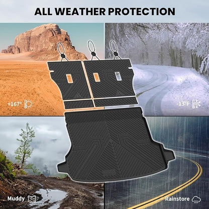 LASFIT Cargo Mat & Backrest Mat for Subaru Forester 2024 2023 2022 2021 2020 2019, All Weather TPE Custom Fit Easy Clean Durable No-Curling Trunk Mat for Forester 2019-2024 Cargo Liner,Black