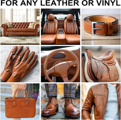 Leather Recoloring Balm,10oz Leather Color Restorer Leather Repair Kit for Furniture Car Leather Scratch Remover, Black Leather Color Restorer for Couches,Leather Dye Paint for Faded