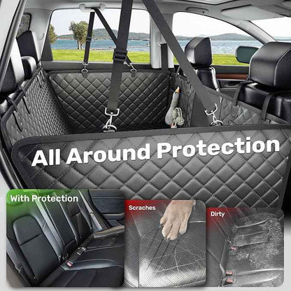 Zanch 2025 Upgraded Dog Car Seat Cover, 450 lbs Heavy Duty Hard Bottom, Waterproof & Anti-Scratch Back Seat Protector, Nonslip Pet Hammock Extender for Mid SUVs, Trucks, Standard-Black