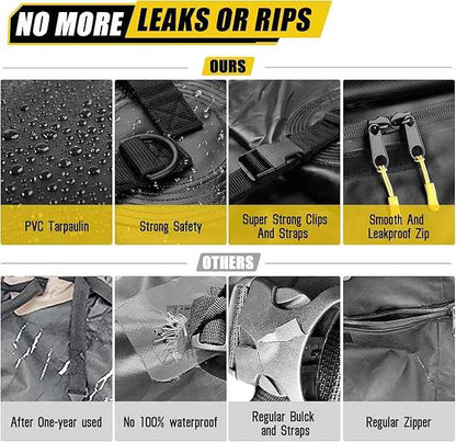 ARKSEN Rooftop Cargo Carrier Bag Extra-Wide 31.5 Cubic Feet Waterproof Heavy Duty Car Roof Rack Bag for Full-Size Cars with 10 Reinforced Straps, 6 Door Hook Straps & Anti-Slip Mat