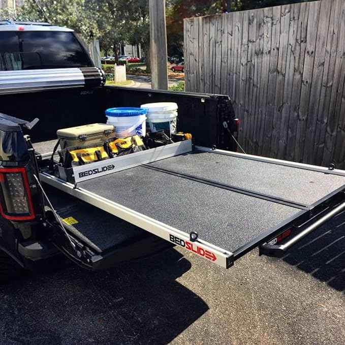 Bedslide Bedbin Deck Divider Truck Bed Organizer, Storage Bin Insert, Separate and Organize Gear, Additional 7x44 Inches of Space, Silver
