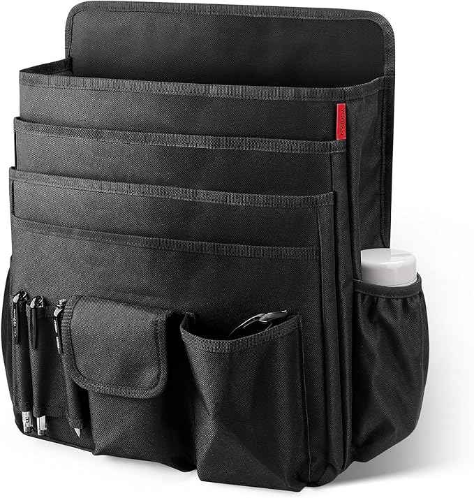 YOOFAN Universal Front Seat Organizer for Car & Truck - Black 600D Oxford Fabric with Tablet Sleeve, Cup Holders & Multi-Compartment Storage | Ideal for SUV, Work Truck, Mobile Office & Travel Use