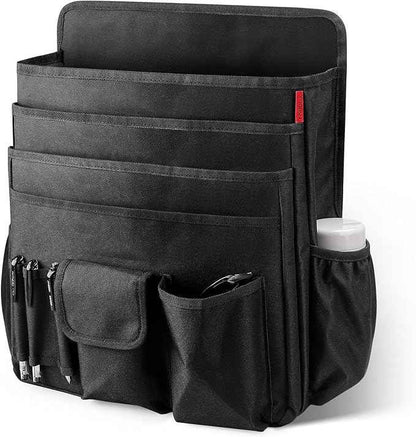 YOOFAN Universal Front Seat Organizer for Car & Truck - Black 600D Oxford Fabric with Tablet Sleeve, Cup Holders & Multi-Compartment Storage | Ideal for SUV, Work Truck, Mobile Office & Travel Use