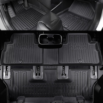 Floor Mats for Kia Telluride 2020-2024 2025 7-seat/8-seat Trunk Mat with Backrest Mat, All Weather TPE Cargo Liner Back Seat Cover Protector for 2025 Kia Telluride Car Accessories