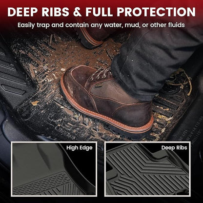 LASFIT Floor Mats&Cargo&Seatback Mats for Toyota 4Runner 2013-2024 (Only Fit 7 Seats), All Weather TPE Mats Custom Fit Floor Liners for 5th Gen 4Runner 1st & 2nd Row Full Set Car Mats and Cargo Liner