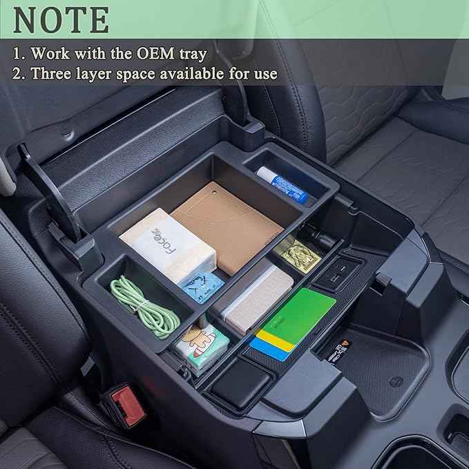 PIMCAR Full Center Console Organizer for 2023-2026 Refreshed Chevy Silverado/GMC Sierra 1500, 2024-2026 Silverado/Sierra 2500HD 3500HD (Full Console w/Bucket Seats ONLY)