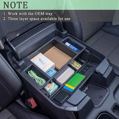 PIMCAR Full Center Console Organizer for 2023-2026 Refreshed Chevy Silverado/GMC Sierra 1500, 2024-2026 Silverado/Sierra 2500HD 3500HD (Full Console w/Bucket Seats ONLY)