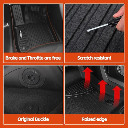 Custom Fit Floor Mats for Ford Escape Hybrid 2020-2025 2026, All Weather TPE Floor Liners with Trunk Mat & Backrest Protectors, Odorless Full Set Interior Accessories