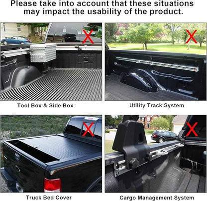 Non-Drilling Aluminum Truck Rack, Heavy Duty Width and Height Extendable Truck Bed Ladder Rack, Fit for Max 66" Wide Truck Bed, 600 lb. Capacity