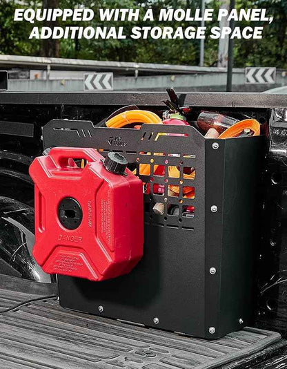 JOYTUTUS Truck Bed Storage Box Compatible with 2015-2026 F150 F250 F350, Heavy-Duty Metal Pickup Tool Box for Truck Bed, 57L Truck Bed Tool Storage Box Toolboxes, Side Tool Box Toolbox Cargo Box