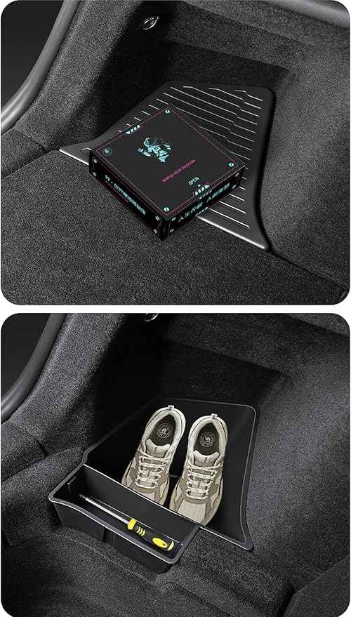 2PCS for 2025 2026 Tesla Model Y Juniper Trunk Organizer Trunk Storage Bins with Lid TPE Waterproof Trunk Storage Box for Model Y Juniper Interior Accessories