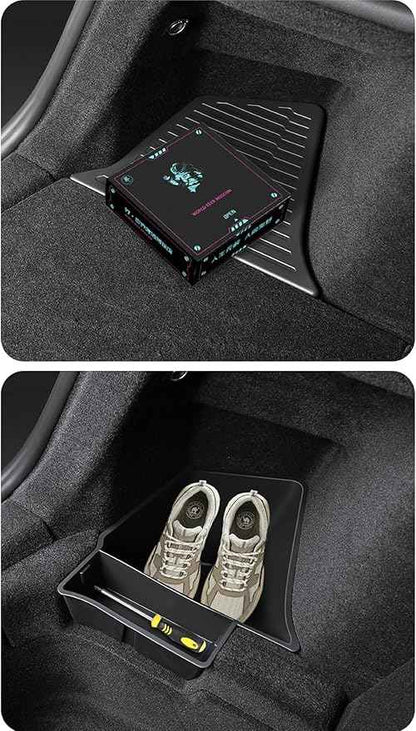 2PCS for 2025 2026 Tesla Model Y Juniper Trunk Organizer Trunk Storage Bins with Lid TPE Waterproof Trunk Storage Box for Model Y Juniper Interior Accessories