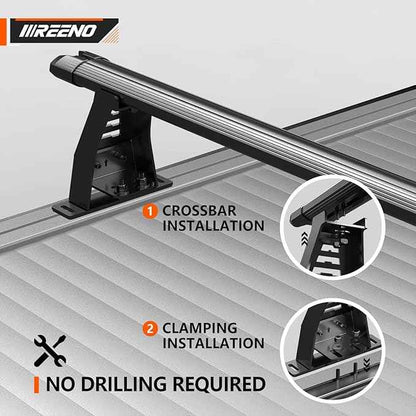 Adjustable 68.8" Truck Bed Rack Cross Bars (2PCS), Heavy-Duty Aluminum T-Slot Crossbars Compatible with Mid-Size Trucks & Retractable Tonneau Covers with Rail System, Kayak & Bike Rack