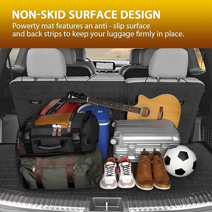 Powerty Floor Mats for 2020-2025 Kia Telluride 7/8 Passenger Car Mats Accessories, All Weather TPE Custom 2-in-1 Cargo Liner Seat Back Covers Protectors Replacement (Floor Mat + 2-in-1 Trunk Mat)