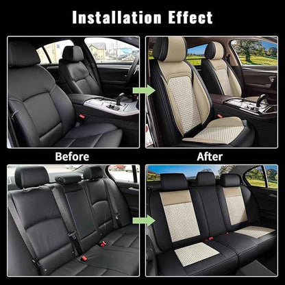 Breathable Cool Ice Silk Leather Car Seat Covers Full Set for Chevy Colorado 2015-2023 2024 2025 2026: Seat Cover 5 Seats: Chevrolet Colorado Accessories (Black&Beige)