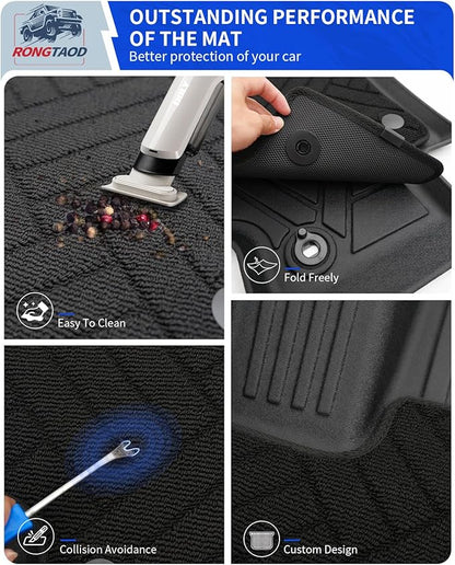 Rongtaod Carpeted Floor Mats Compatible with 2024 2025 2026 Toyota Grand Highlander 7&8 Seats Trunk Mat Cargo Mat Back Seat Cover Grand Highlander Accessories (Trunk Mat with Backrest Mat+Floor Mats)