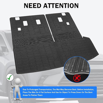 Cargo Liner for 2023-2026 Honda Pilot, Full Set Trunk Mat with Backrest Cover & 2nd Row Seat Protector, Waterproof TPE All Weather Cargo Mat, Pet & Kid Protection Accessories
