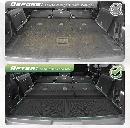 Cartist Floor Mats for Ford Expedition/Lincoln Navigator 7 Seats 2018-2024(Not for Max or L), All Weather Cargo Liner for Expedition Accessories, Heavy Duty Car Mats, Car Accessories