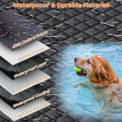 URPOWER Backseat Extender for Dogs - Hard Bottom Dog Car Seat Cover for Back Seat, Dog Hammock for Car and SUV, Pet Rear Seat Protector Dogs Travel Bed with Mesh Window & Side Flaps