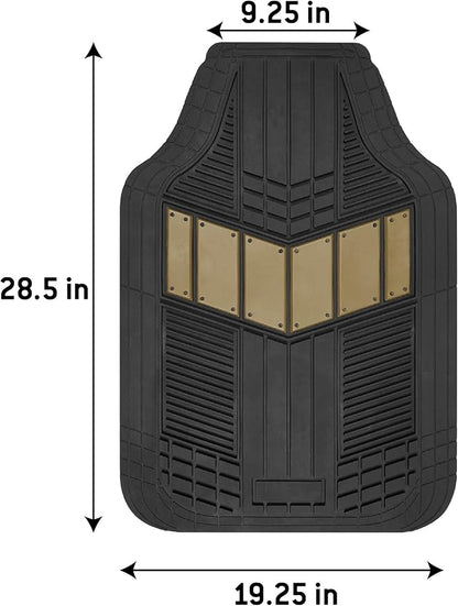 BDK Beige Heavy Duty Front & Rear Rubber Floor Mats Universal Liners for Car SUV Van & Truck, All Weather Protection with Anti-Slip Nibs, Fit Contours of Most Vehicles